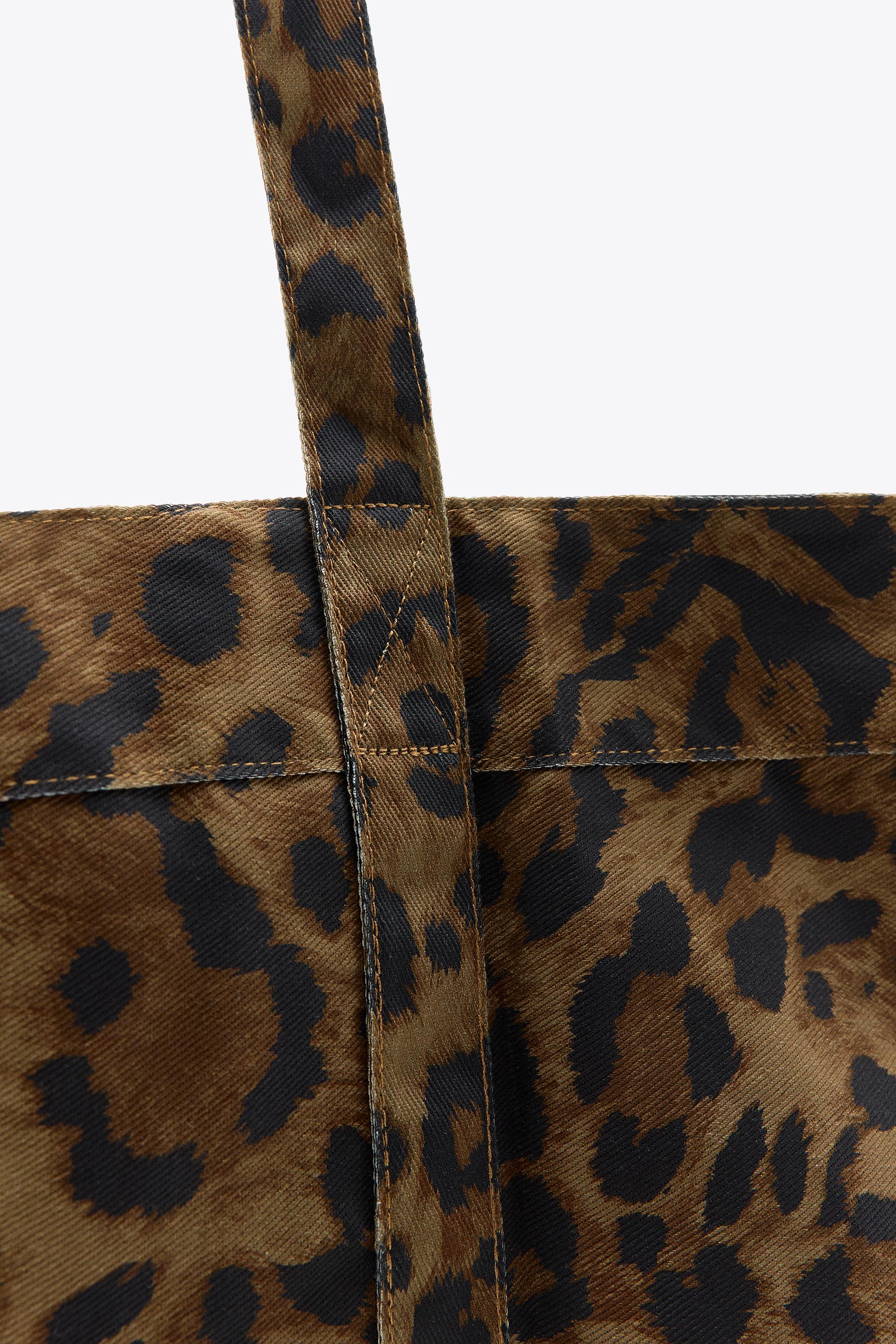 ANIMAL PRINT TWILL MAXI TOTE BAG
